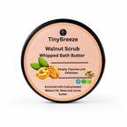 TinyBreeze Walnut Scrub Whipped Bath Butter - 200gm  | Deep Cleansing & Exfoliating Body Scrub | With Cold Pressed Walnut Oil