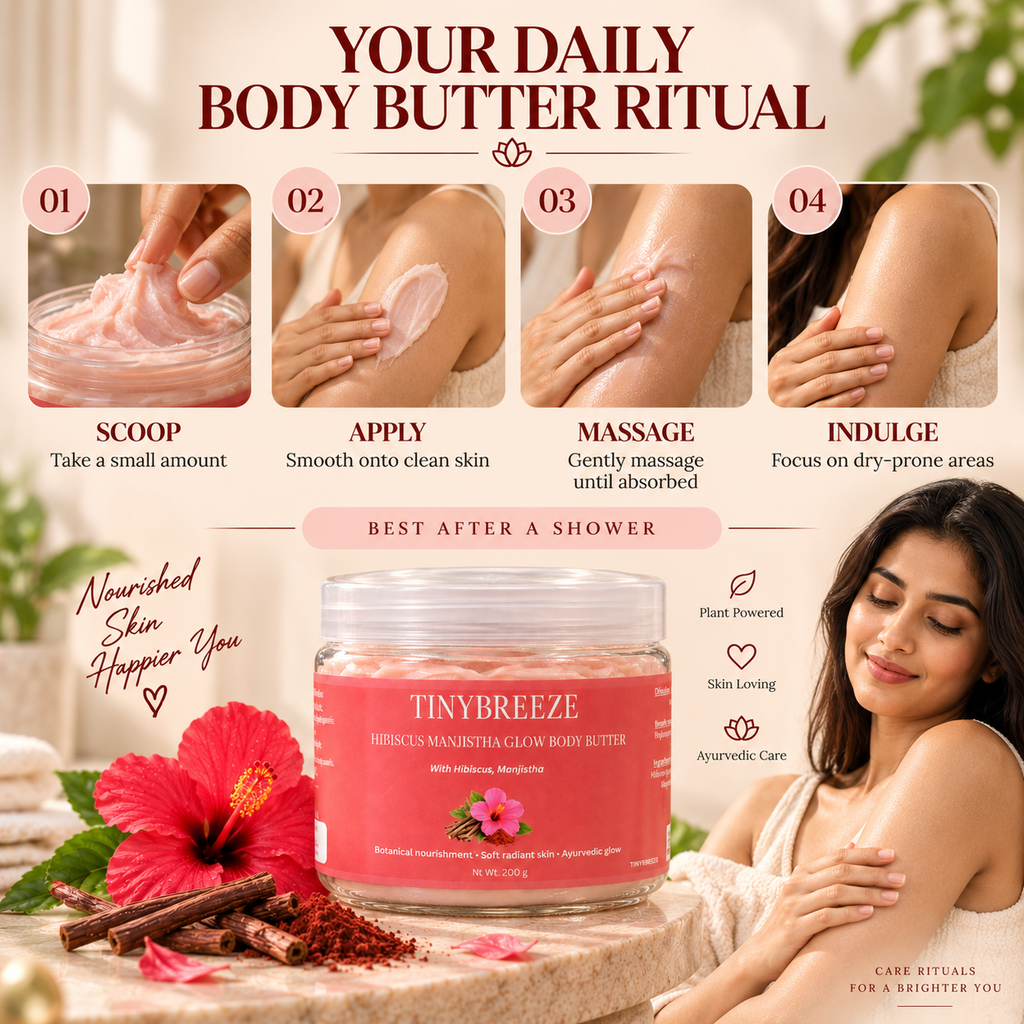 Hibiscus Manjistha Glow Body Butter – Deep Nourishment & Soft Radiant Skin | 200 g