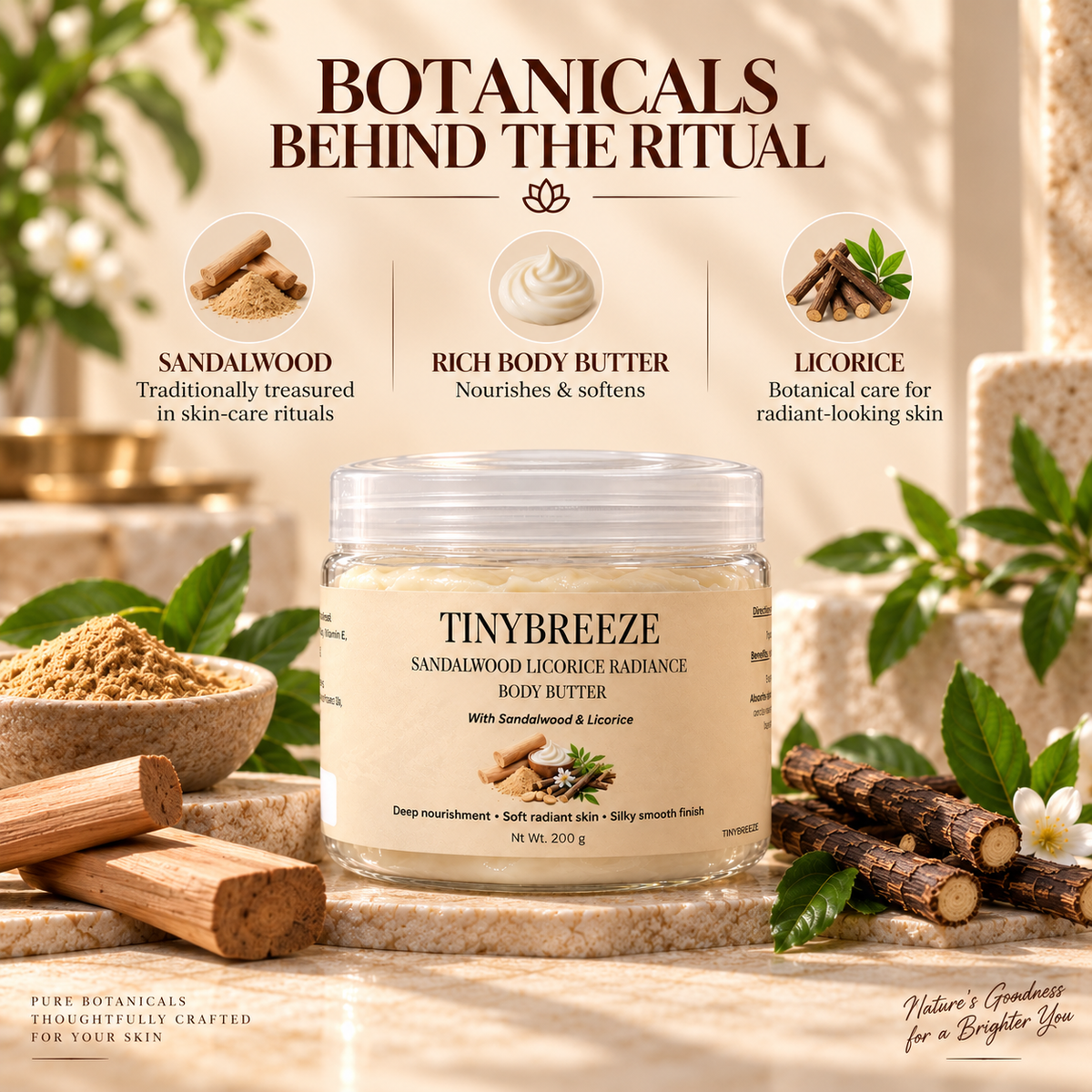 Sandalwood Licorice Radiance Body Butter – Deep Nourishment & Soft Skin | 200 g