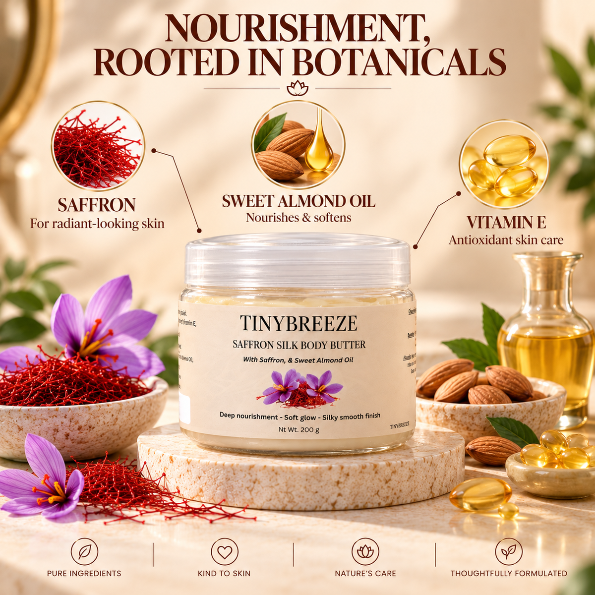 Saffron Silk Body Butter – Deep Nourishment & Soft Glow | 200 g