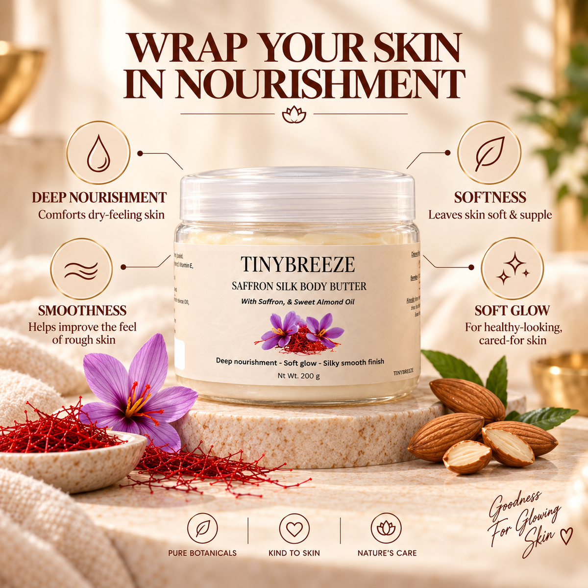 Saffron Silk Body Butter – Deep Nourishment & Soft Glow | 200 g