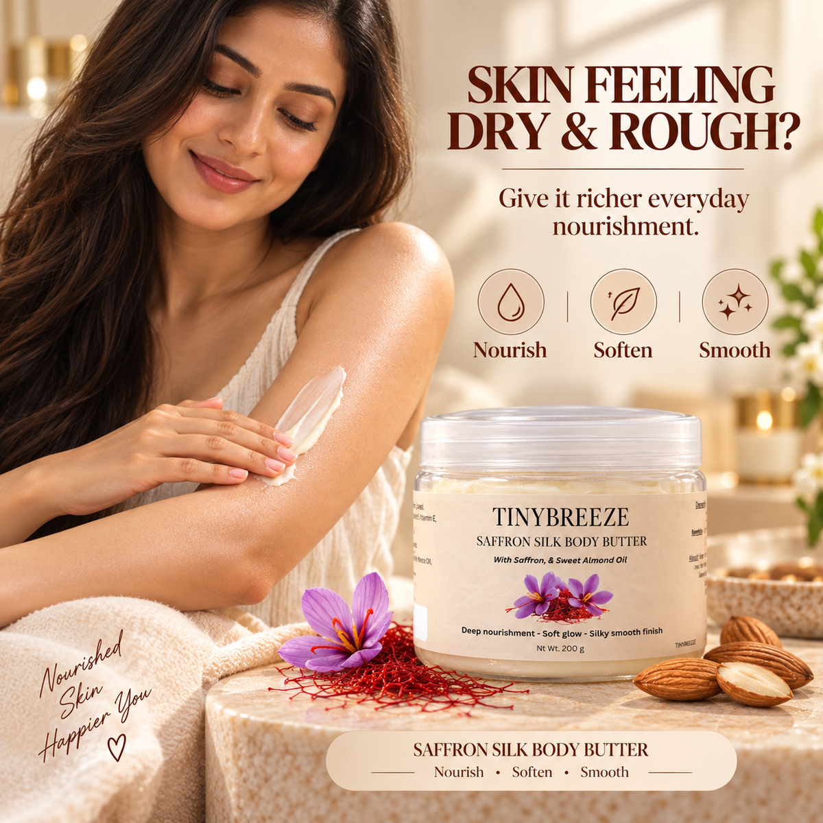 Saffron Silk Body Butter – Deep Nourishment & Soft Glow | 200 g