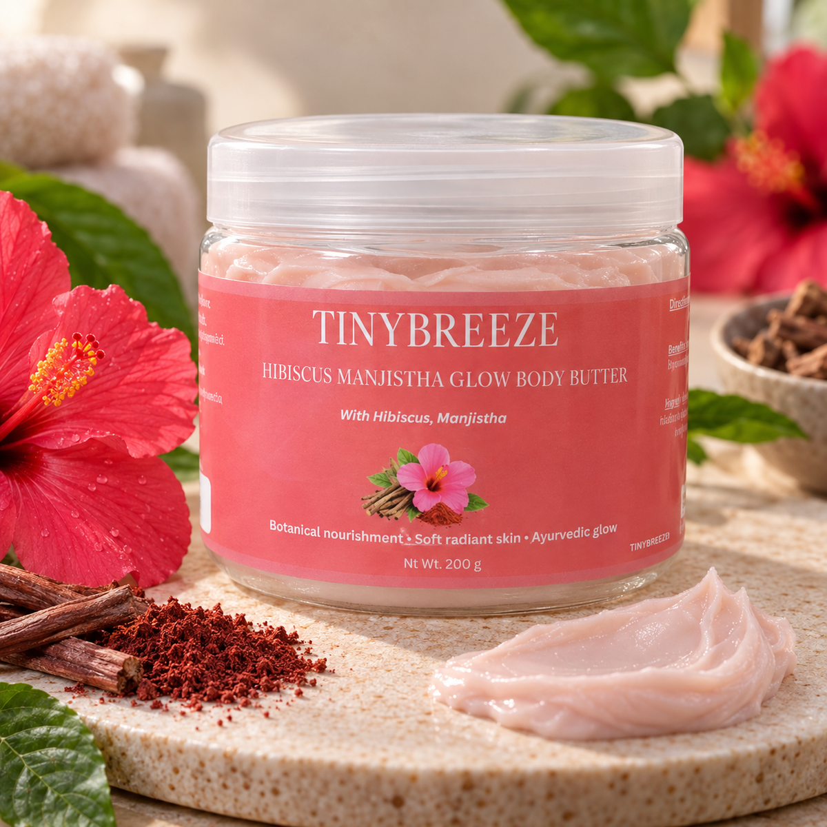 Hibiscus Manjistha Glow Body Butter – Deep Nourishment & Soft Radiant Skin | 200 g