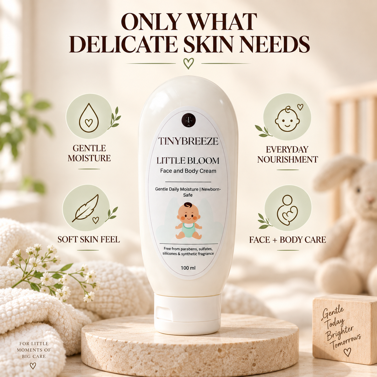 Little Bloom Baby Face & Body Cream – Gentle Daily Moisturizer | 100 ml