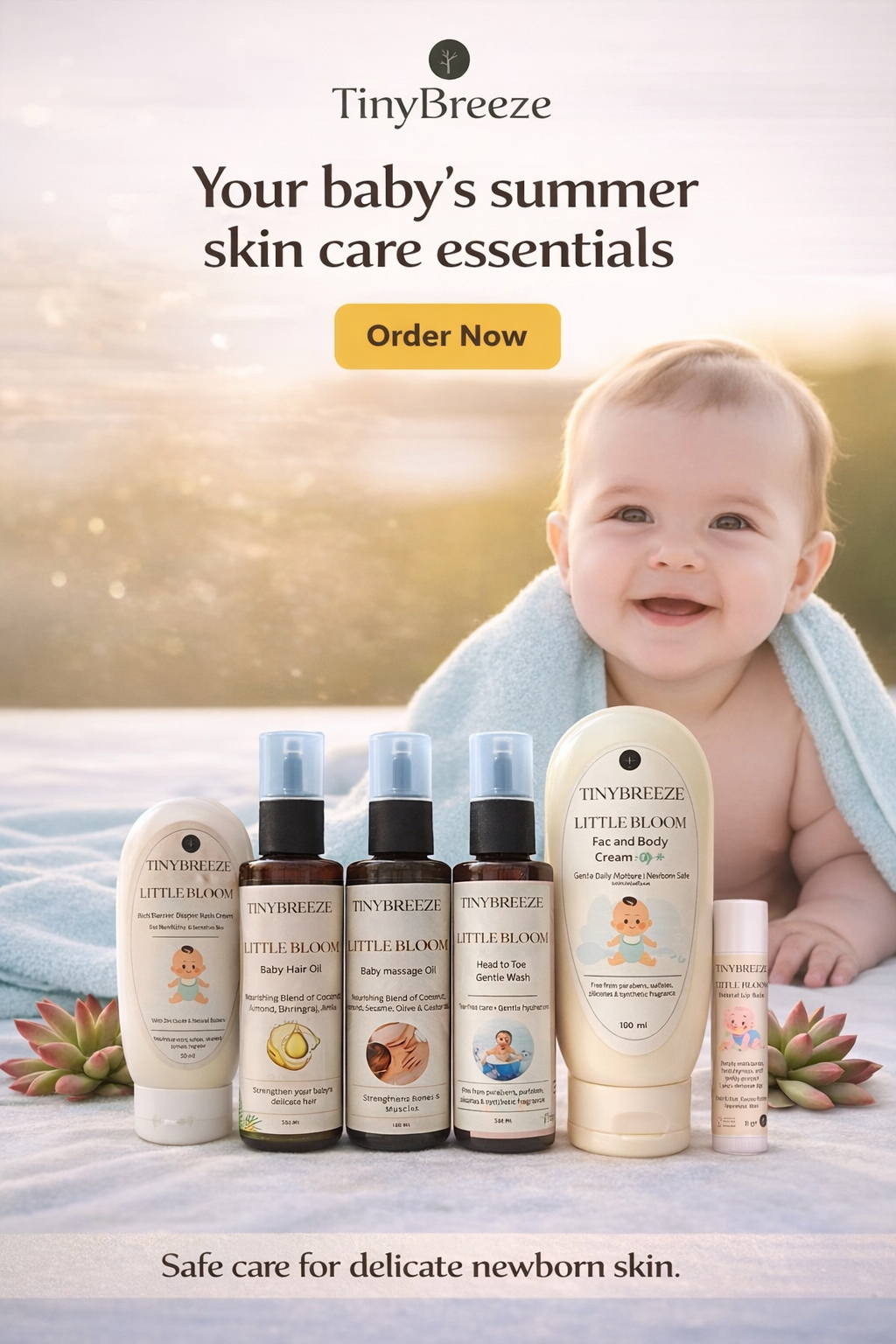 TinyBreeze Newborn Baby Essential Care Kit – Dermatologically Tested