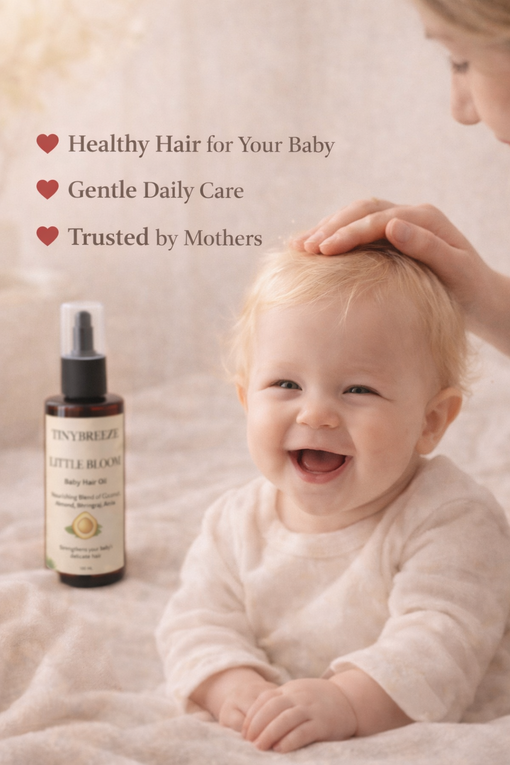 Little Bloom Baby Hair Oil, 100 ml, Cold Pressed Natural Oils with Coconut, Sweet Almond, Bhringraj, Amla