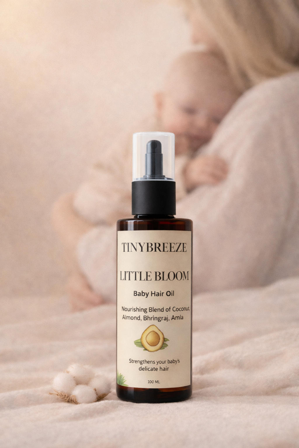 Little Bloom Baby Hair Oil, 100 ml, Cold Pressed Natural Oils with Coconut, Sweet Almond, Bhringraj, Amla