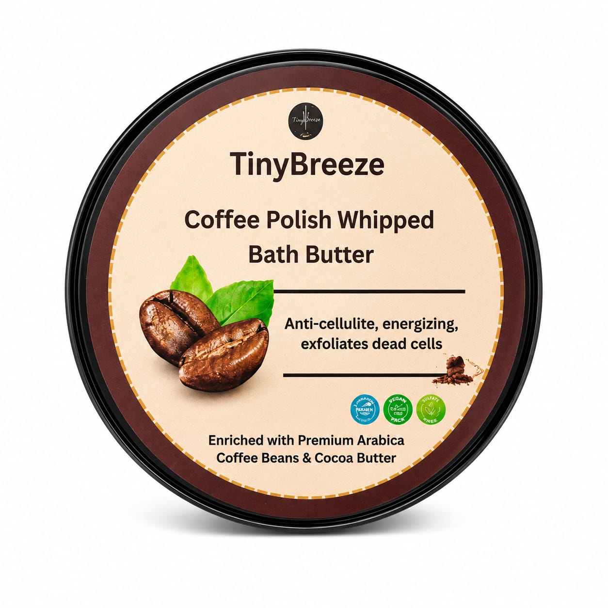 TinyBreeze Coffee Polish Whipped Bath Butter - 200gm |Luxury Coffee Body Polish for Smooth, Soft & Glowing Skin