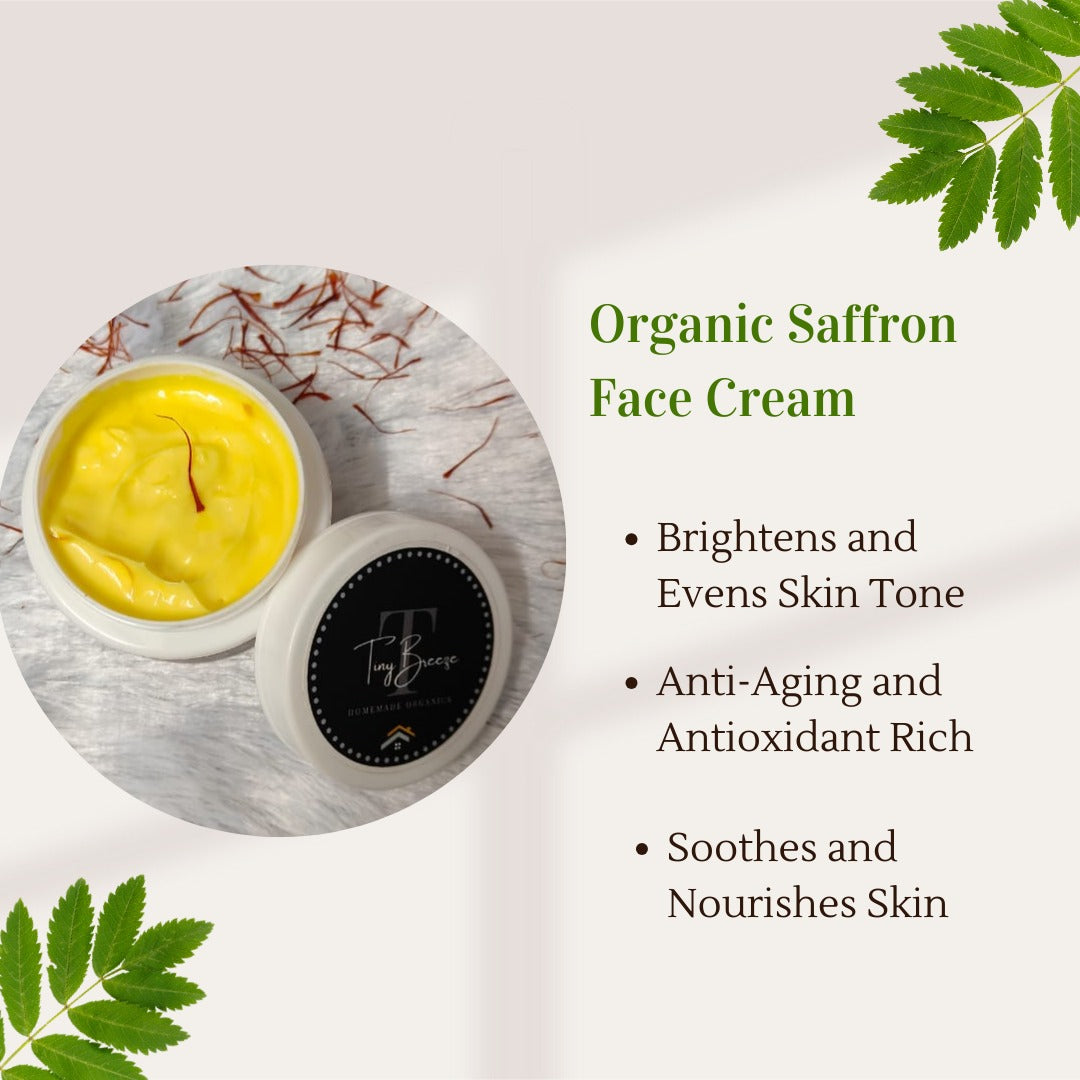 Original Kashmiri Saffron Face Cream, Homemade, with Pure Saffron Strands 50gm