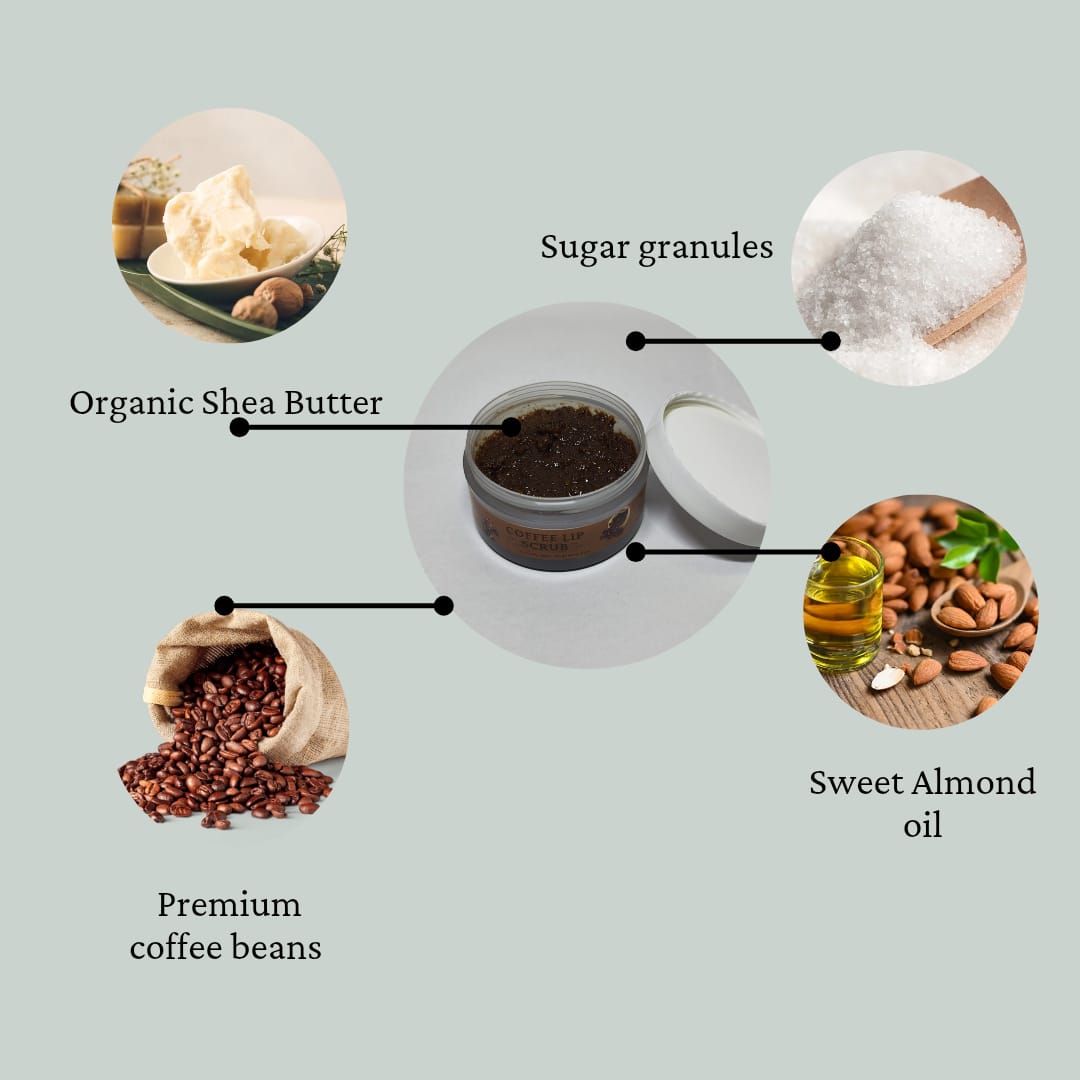 Coffee Lip Care Set- Arabica Coffee Lip Scrub & Organic Lip Balm