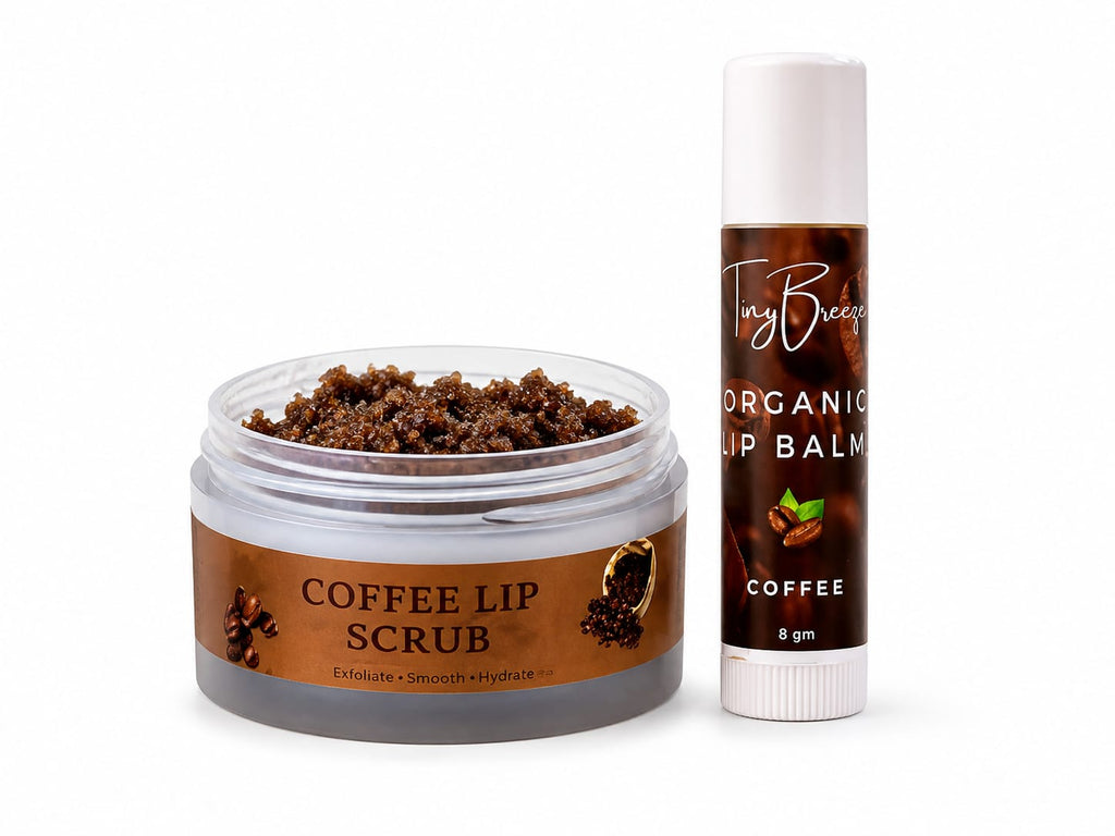 Coffee Lip Care Set- Arabica Coffee Lip Scrub & Organic Lip Balm