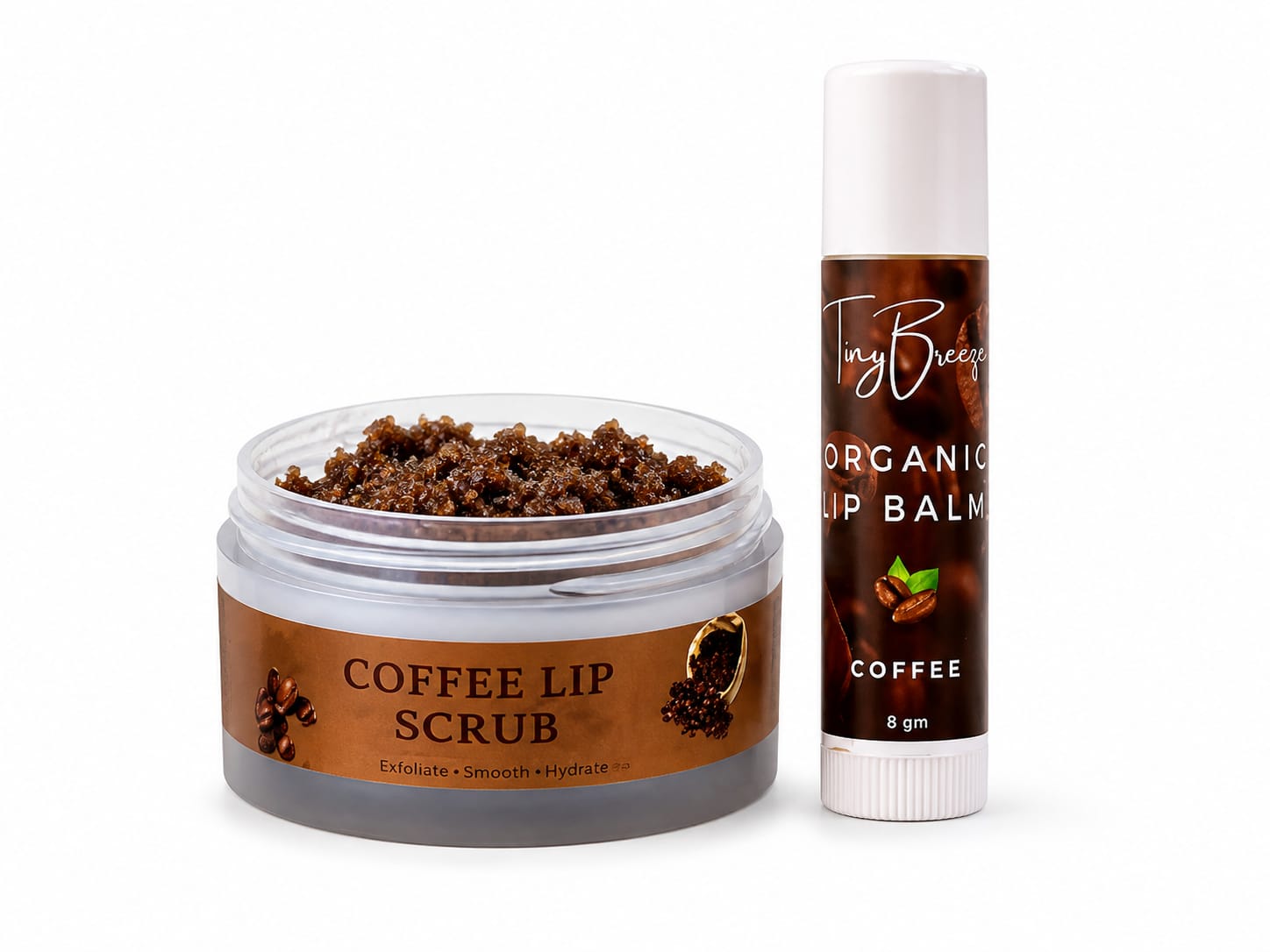 Coffee Lip Care Set- Arabica Coffee Lip Scrub & Organic Lip Balm