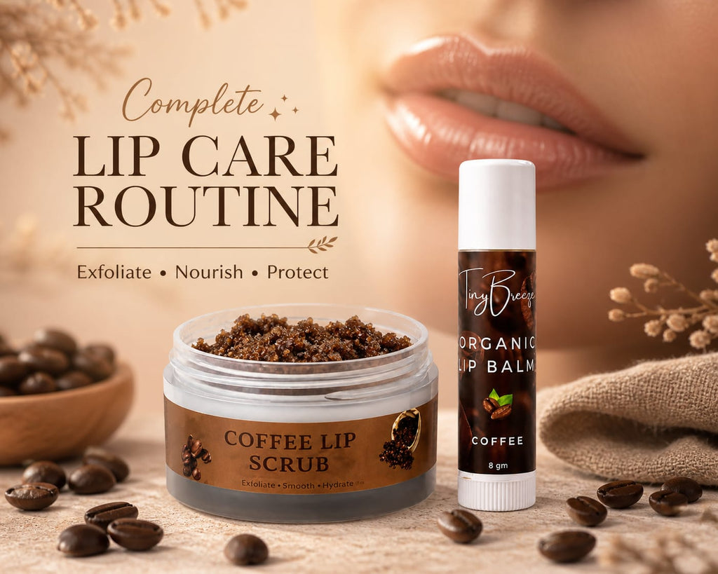 Coffee Lip Care Set- Arabica Coffee Lip Scrub & Organic Lip Balm