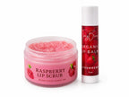 Raspberry Lip Care Set, Lip Scrub with Shea Butter and Cocoa Butter, Lip Balm