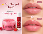 Raspberry Lip Care Set, Lip Scrub with Shea Butter and Cocoa Butter, Lip Balm
