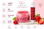 Raspberry Lip Care Set, Lip Scrub with Shea Butter and Cocoa Butter, Lip Balm