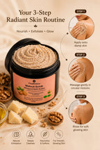 TinyBreeze Walnut Scrub Whipped Bath Butter - 200gm  | Deep Cleansing & Exfoliating Body Scrub | With Cold Pressed Walnut Oil
